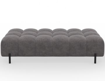 Taburet Tapitat cu Picioare Ferivo, gri velvet – Aura 04 - Img 4
