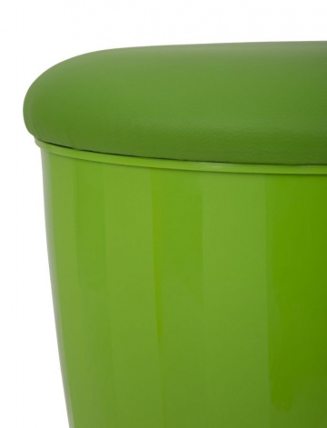 Taburet verde din plastic si piele ecologica, cu spatiu de depozitare, ø 38 x h45 cm, Easy Mauro Ferreti - Img 4