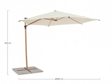 Umbrelă de soare cu brat, alba, 330 cm, Rica, Yes - Img 2