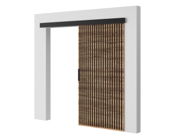 Ușă glisantă Perion – 106x1.6x205 cm – Stejar Wotan / Negru - Img 2