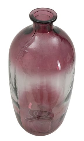 Vaza decorativa alba / roz din sticla reciclata, ø 19 x H45 cm, Napoles Mauro Ferreti - Img 4