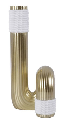 Vaza decorativa aurie din rasina, 15,3 x 13 x 30,5 cm, Bann Big Mauro Ferreti