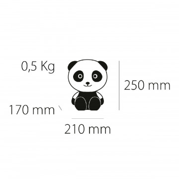 Veioza pentru copii Cute Pet Panda 2, 1x E14 / 7W / 12V, alb / negru, Kelektron - Img 2