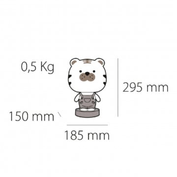 Veioza pentru copii Cute Pet Tiger 3, 1x E14 / 7W / 12V, maro, Kelektron - Img 3