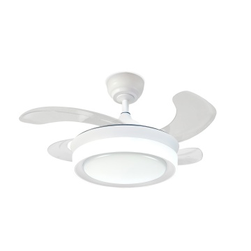 Ventilator de tavan LED Brezza, 4 pale, Ø90 cm, 48W, Alb, Kelektron