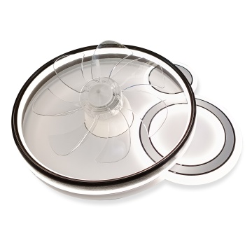 Ventilator de tavan LED Ventus, 7 pale, Ø40 cm, 8–86W, Negru + Alb, Kelektron - Img 4