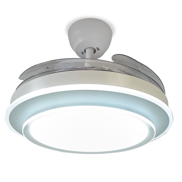 Ventilator de tavan LED Vietor, 4 pale, Ø110 cm, 72W, Alb, Kelektron - Img 2