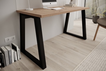 Birou IWO – 135x65x75.2 cm – Stejar Artisan / Negru – fotografie suplimentară de catalog