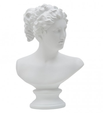 Bust decorativ alb din polirasina, 21,5x14,5x34 cm, Roman Woman Mauro Ferretti - Img 1