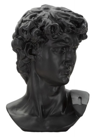 Bust decorativ negru din polirasina, 44x35,5x60 cm, Roman Man Mauro Ferretti - Img 1