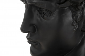 Bust decorativ negru din polirasina, 44x35,5x60 cm, Roman Man Mauro Ferretti - Img 3
