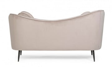 Canapea cu 2 locuri gri deschis din catifea si lemn de Pin, 163 cm, Candis Bizzotto - Img 4
