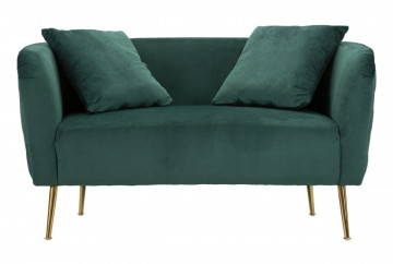 Canapea cu 2 locuri, verde, din stofa si metal, 127 x 74 x 73 cm, Bucarest Mauro Ferreti - Img 2