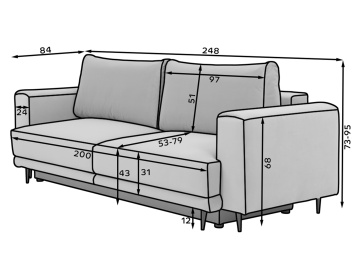 Canapea Dalia extensibil, 260x95x90 cm – Royal 01 - Img 20