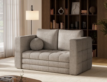 Canapea Kastol , beige bouclé extensibil, 137x71x74 cm – Royal 18 - Img 5