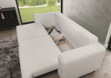 Canapea tapitata, extensibila, cu spatiu pentru depozitare, 260x90x95 cm, Dalia , Eltap - Img 4