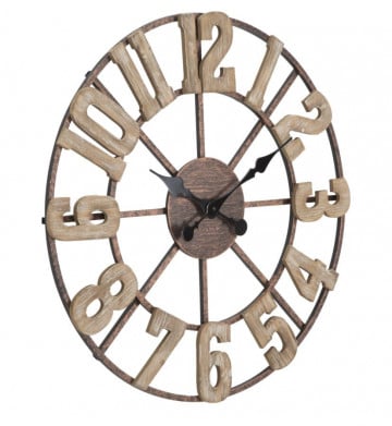 Ceas decorativ maro din metal si MDF, ∅ 63,5 cm, Source Mauro Ferretti - Img 2