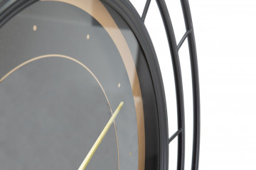 Ceas decorativ negru din MDF si metal, ∅ 70 cm, Fashion Dark Mauro Ferretti - Img 2