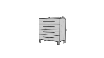 Comoda cu patru sertare, Malen, ADRK Furniture - Img 3