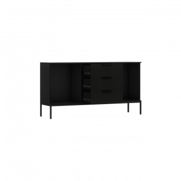 Comodă Meorati 150 Chest of drawer negru, 40x150x80 cm – Negru – fotografie alternativă de produs