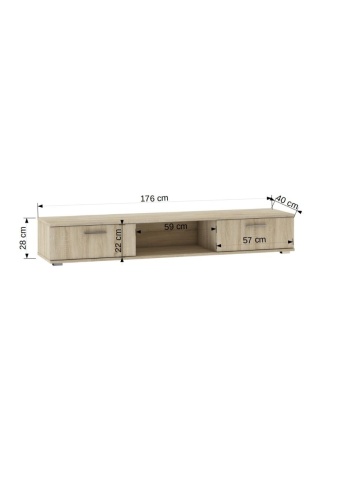 Comodă TV, 176x40x28 cm, Aridea, ADRK Furniture - Img 9
