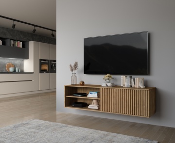 Comodă TV Entsian 150 wall-mounted Media cabinet Artisan Oak - Img 8