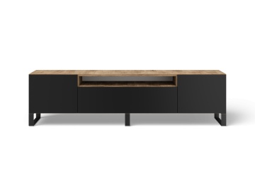 Comodă TV Femur Standing – 200x41x53 cm – Stejar Artisan / Negru