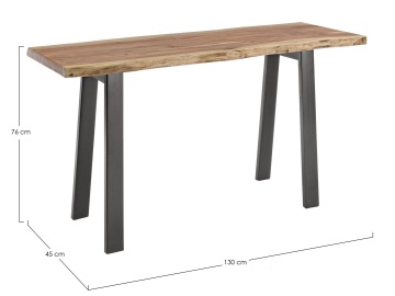 Dimensiuni consolă ARON 130x45x76 cm din lemn masiv de acacia