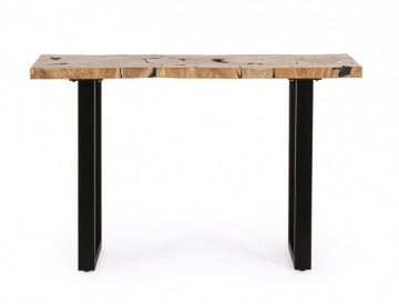 Consola finisaj natural din lemn de Teak, 120x40x75 cm, Elwood Bizzotto - Img 2