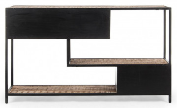 Consola neagra din metal si lemn de Mango, 140x35x82 cm, Roderic Bizzotto - Img 4