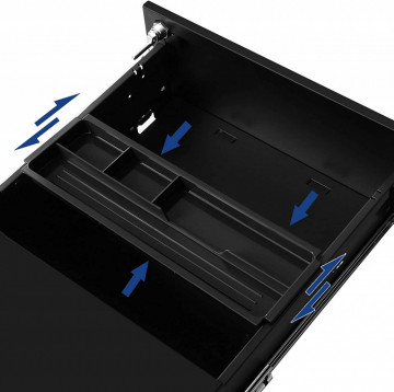 Corp mobil pentru birou / rollbox, 45 x 39 x 55 cm, metal, negru, Songmics - Img 5