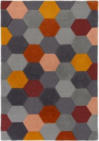 Covor Homeycomb Bedora, 200x300 cm, 100% lana, multicolor, finisat manual - Img 10