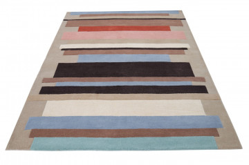 Covor Lines Bedora, 120x170 cm, 100% lana, multicolor, finisat manual - Img 2
