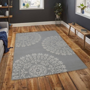 Covor Mandala Bedora, 120x170 cm, 100% lana, multicolor, finisat manual - Img 2