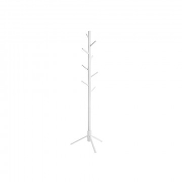 Cuier pom, 47 x 47 x 175 cm, lemn de arbore de cauciuc, alb, Vasagle - Img 1