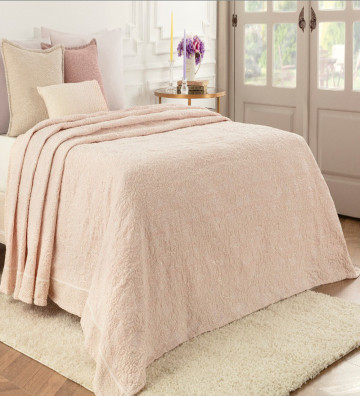 Cuvertura de pat, bumbac, somon, CJD-12