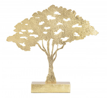 Decoratiune copac auriu din metal, 43,5x8x41,5 cm, Tree Mauro Ferretti - Img 1