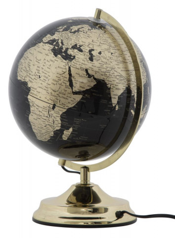 Decoratiune cu lumina ambientala glob negru/auriu din metal, ∅ 25 cm, Globe Mauro Ferretti - Img 4