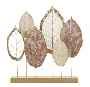 Decoratiune frunze de toamna multicolore din metal, 48,3x7,6x50 cm, Leavy Mauro Ferretti - Img 1