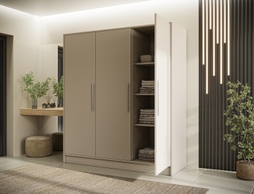 Dulap cu 3 usi Alarica 180x60x200 cm – Cashmere – prezentare vizuală a produsului