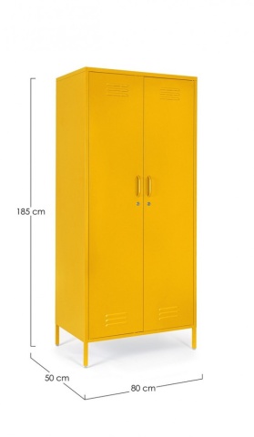 Dulap cu doua usi, galben, 50x80x185 cm, Cambridge, Yes - Img 2