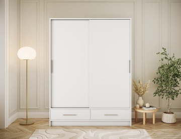 Dulap cu uși glisante Estantte II, 150x60x200 cm – Alb - Img 5