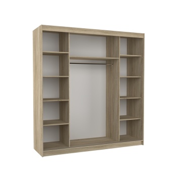 Dulap cu usi glisante Esteva 200x215 cm, 11 Rafturi + Bara pentru Umerase, ADRK Furniture – cadru suplimentar din prezentarea produsului