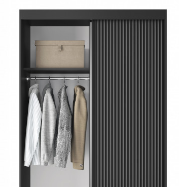 Dulap cu uși glisante Prescco II, 120x60x220 cm – Negru – imagine suplimentară a produsului