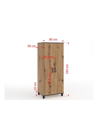 Dulap POLA 12 – 80x56x193 cm – Stejar Artisan – fotografie de prezentare suplimentară