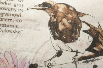 Fata de perna decorativa multicolora din stofa, 41x41x10 cm, Bird Mauro Ferretti - Img 2