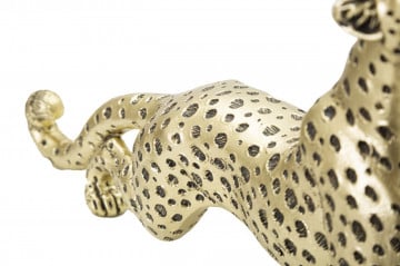 Figurina decorativa aurie din polirasina, 33x7,7x19,5 cm, Leopard Mauro Ferretti - Img 4