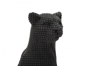 Figurina decorativa neagra din polirasina, 15x10x27 cm, Leopard Mauro Ferretti - Img 3