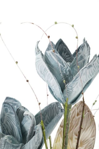 Floare artificiala albastra din plastic si metal, ø 30 x H90 cm, Magnolia Mauro Ferreti - Img 4