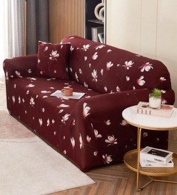 Husa Elastica pentru Canapea 2 Locuri, Floricele Albe, HEJ2-13 – imagine de produs pentru prezentare